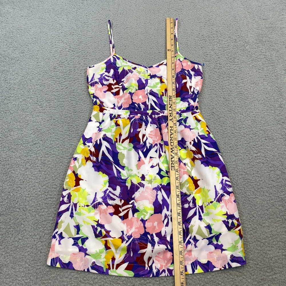 J Crew Dress Size 4 Empire Waist Mini Floral Spaghetti Strap Pockets Lined - Picture 5 of 8